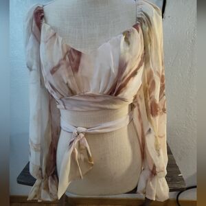 Elegant Floral Chiffon Women's Top